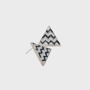 Kouhok Balochi Hand-Embroidered Silver Earrings | Artisan Jewelry