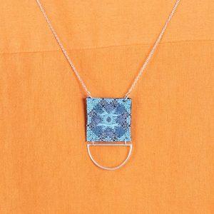 Hootak Balochi Hand-Embroidered Silver Wire Semi-Circle Necklace | Artisan Jewelry