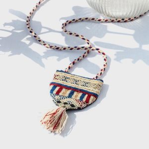 Javak Hand-embroidered Crescent Necklace
