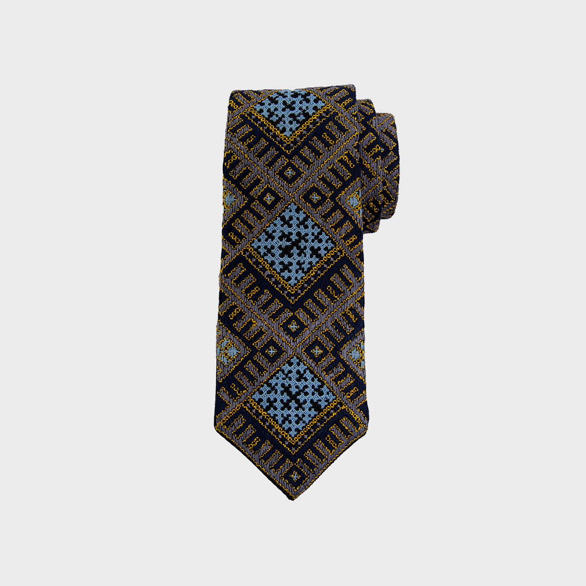 Ahoug Handmade Balochi Embroidered Silk Men’s Tie