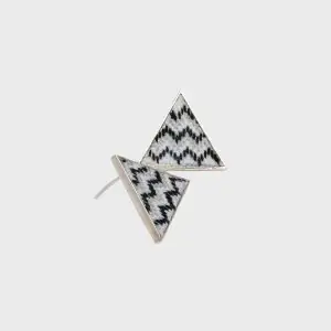 Kouhok Balochi Hand-Embroidered Silver Earrings | Artisan Jewelry