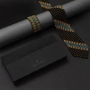 Malek Naz Handmade Balochi Embroidered Silk Men’s Tie